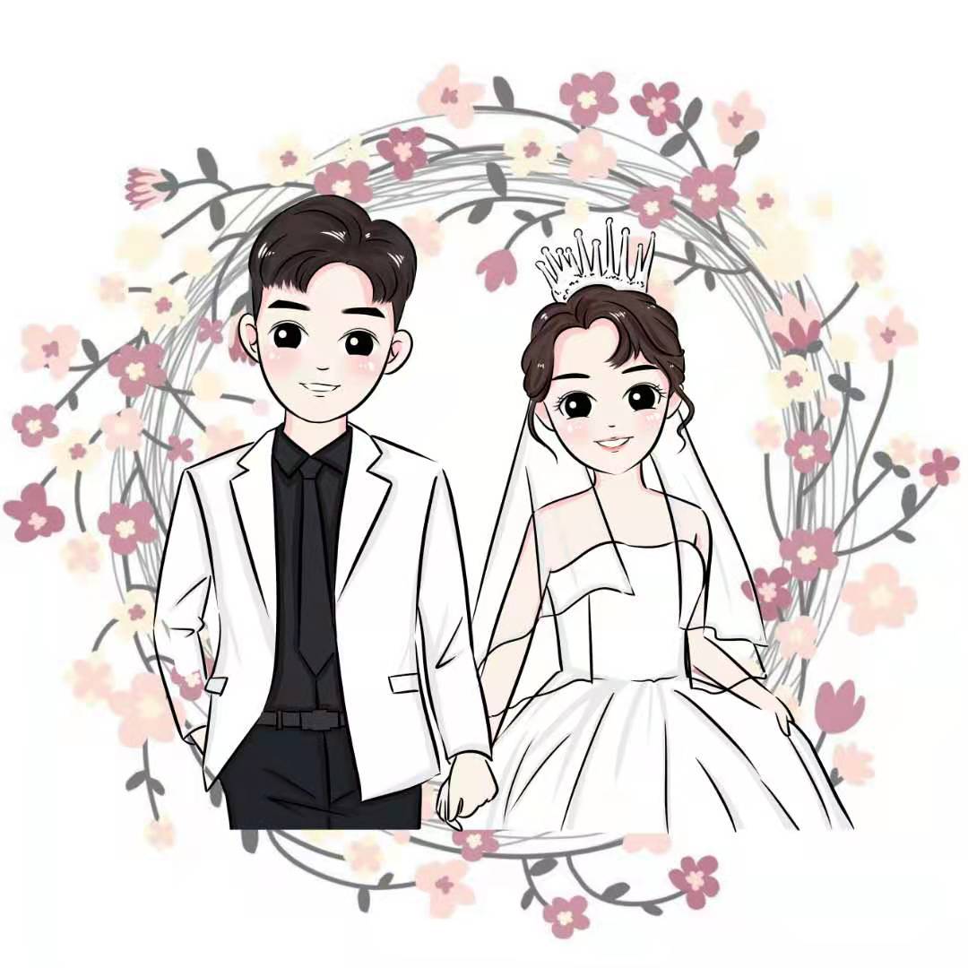 Hand-drawn avatar custom Q version cartoon character design live-action photo manga couple drawing anime portrait daisy