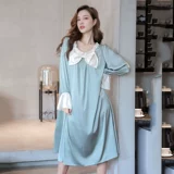 Осенняя демисезонная пижама, шелковый тонкий милый длинный лонгслив, шелковая длинная юбка, коллекция 2022