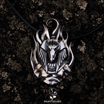 Night Song Studio 925 Pure Silver Original Artisanal Egyptian mythology Pharaoh Anubis Pendant Ornament Necklace