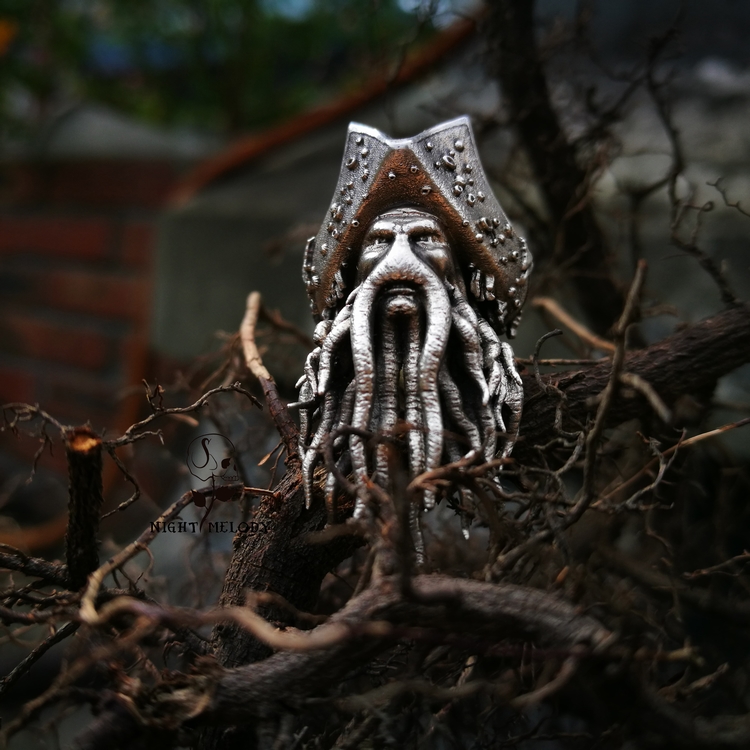 Night Tunic Studio Brass 925 Silver Original Handmade EDC Umbrella Rope Knife Pendant Necklace Head Loose Bead Accessories Ornament