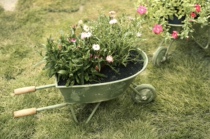 Mori Source green trolley vintage flower storage pot garden groceries wooden handle gardening jewelry ornaments props