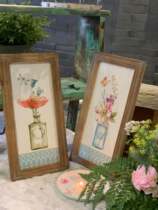 Canvas wooden frame painting decorative painting home accessories gardening Mason Vase Garden groceries ornaments