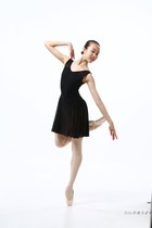Ballet dance practice clothes net vest lace embroidered one-piece dress