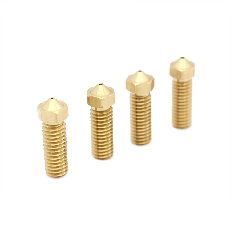 3D printer accessories all-metal brass E3D nozzle large flow large diameter lengthened nozzle nozzle copper nozzle