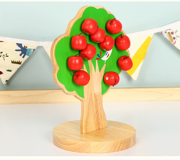 số toán táo gỗ từ Montessori cho trẻ em chơi thực hành nhà hình vui nhộn phù hợp với đồ chơi cha-con