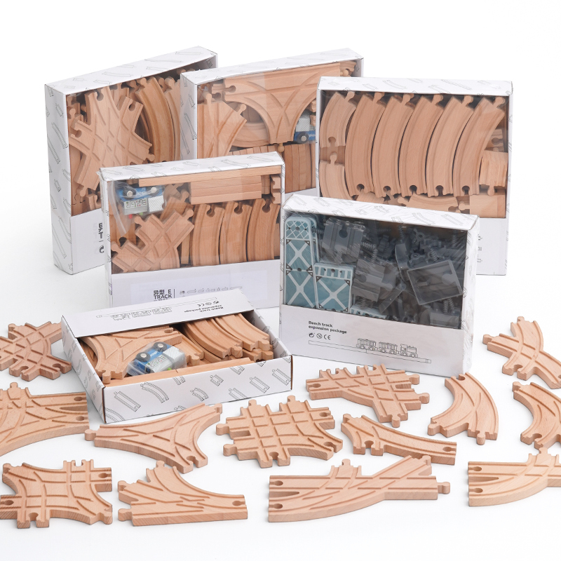 Children's Track Train Expansion Pack Building Block Accessory Set Educational Toys Compatible with Hape Track Toys