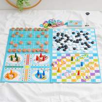 Youdele 10-in-1 Checkers Flying Chess Beast Chess Backgammon Wooden 23-in-1 Childrens Desktop Game Toy