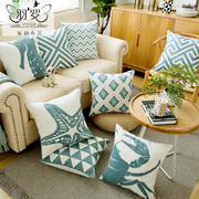 Feather Địa Trung Hải gió sofa gối cushion cover Bắc Âu geometric dương bông gối thêu hoa trở lại đệm