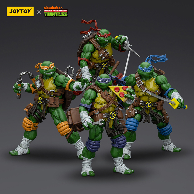 Joytoy Dark Source Ninja Turtles Four-Person Team Officially Licensed 1:18 Fully Movable Action Figure Doll Gift
