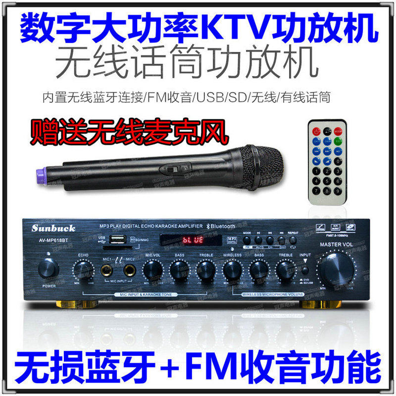 2 0 Wireless microphone Bluetooth power amplifier conference room Broadcast System Home K song worthy wireless microphone power amplifier