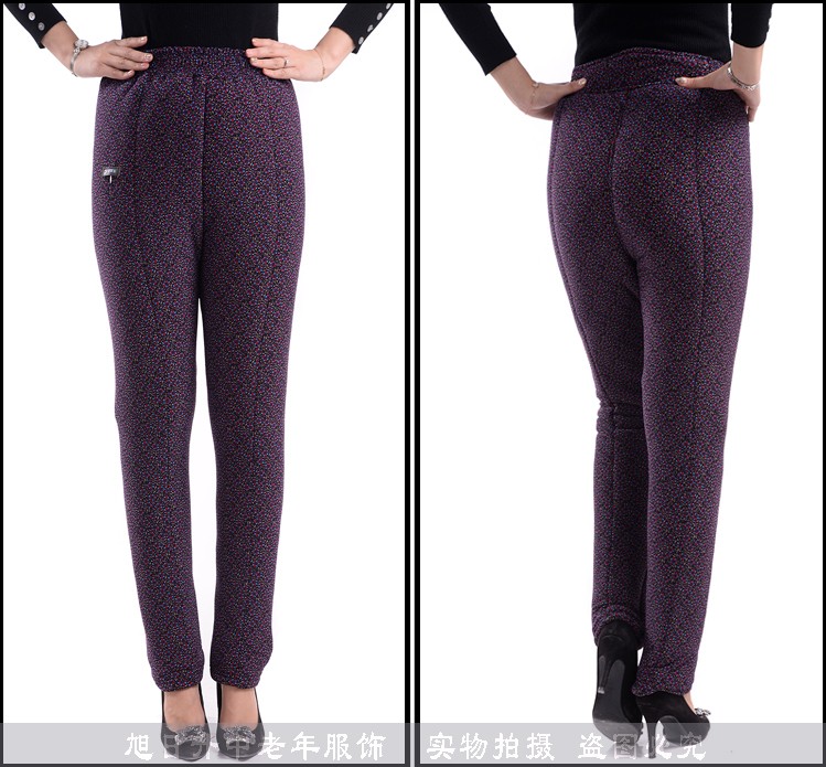 Quần cotton trung niên cộng với phân bón XL ấm áp cộng với nhung dày bên trong và bên ngoài mặc váy lạc đà eo cao cho mẹ đầm trung niên đẹp