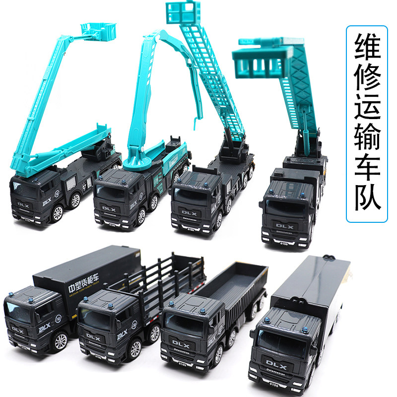 De Lixin Maintenance Rescue Cloud Ladder Cement Pumping Car Emulation Lift Rescue Den High Car Crane Model Boy Toy