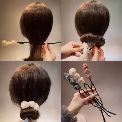 Hair changer styler variety fluffy medium long hair wild meatball head flower lady lazy bud head artifact