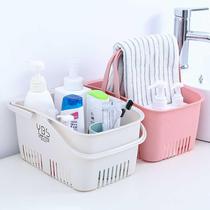 Portable bath basket Bathroom bath basket storage basket Desktop plastic bath basket storage basket Hollow bath basket