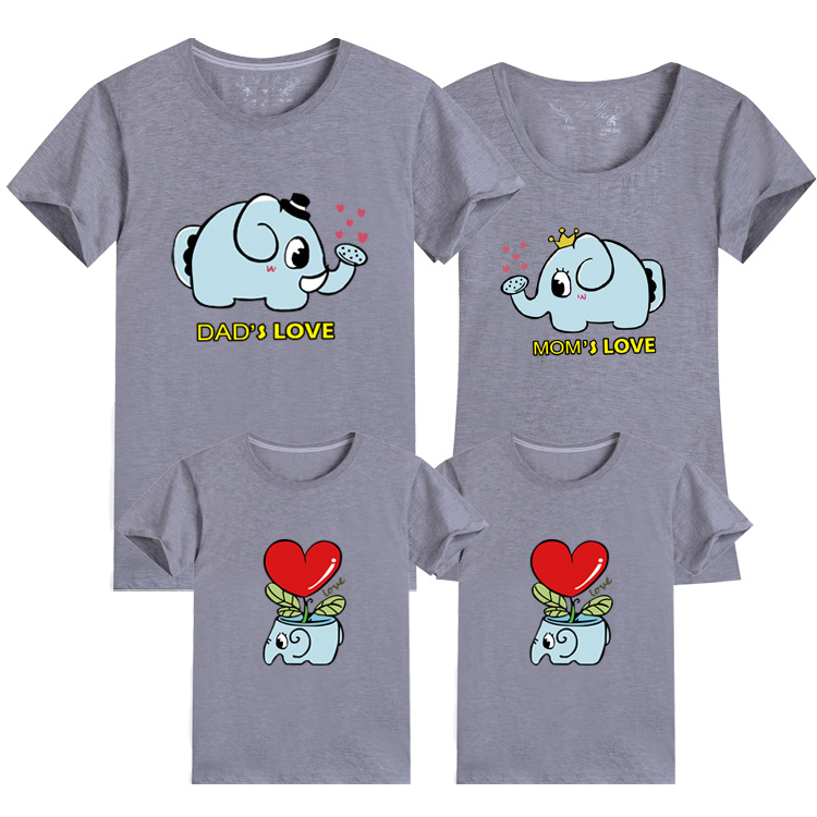Yêu voi con, váy hè, áo thun ngắn tay, mẹ và con, áo cotton, một gia đình ba người shop quần áo trẻ em đẹp