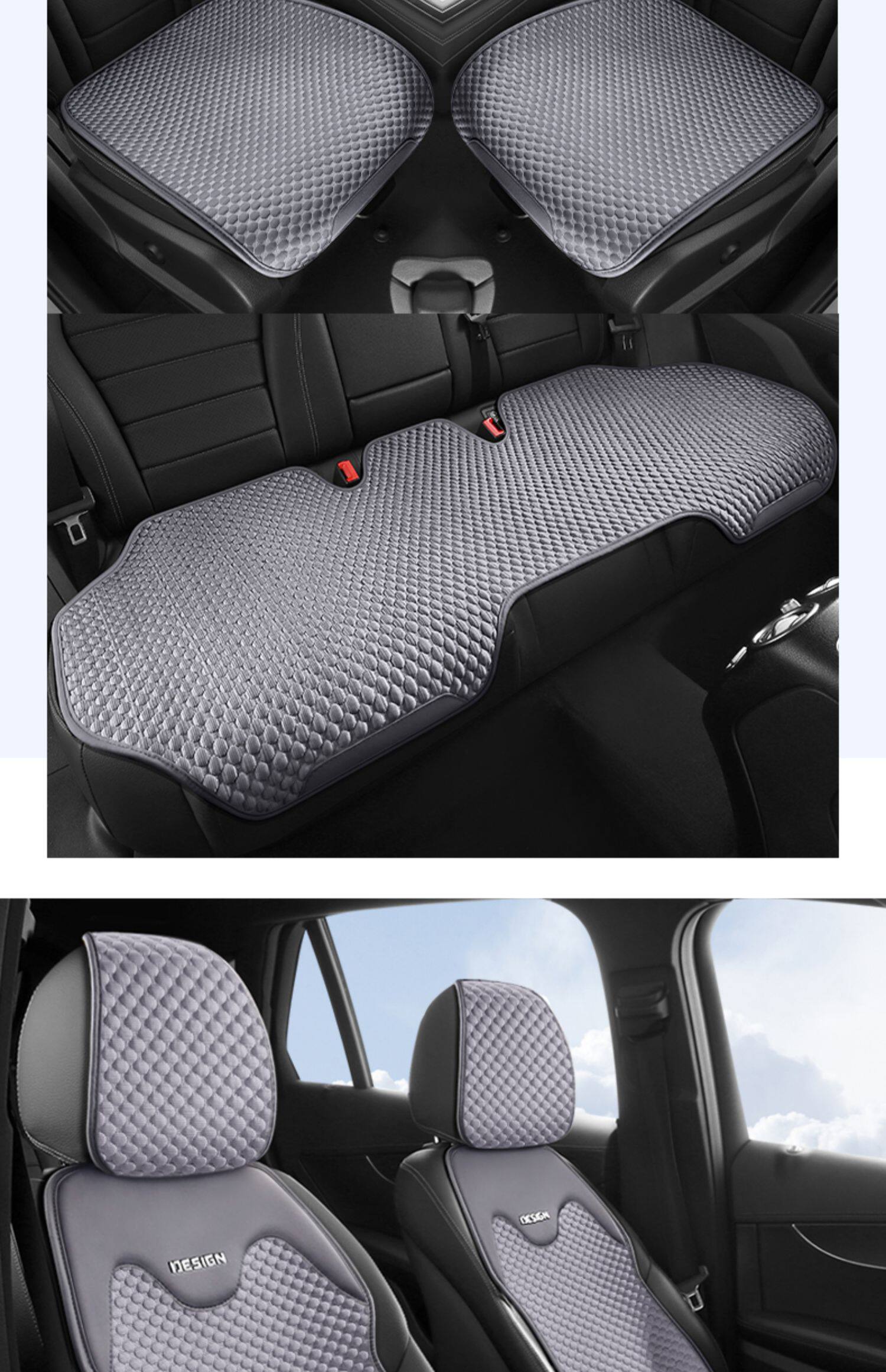 Car Seat Cushion, Universal Seat Pad for All Seasons, Summer Ice Silk Seat Cushion, Half-Pack Seat Cover in the Car, Ventilated Car Cushion