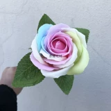 Радужное мыло на день Святого Валентина с розой в составе, подарочная коробка, подарок на день рождения