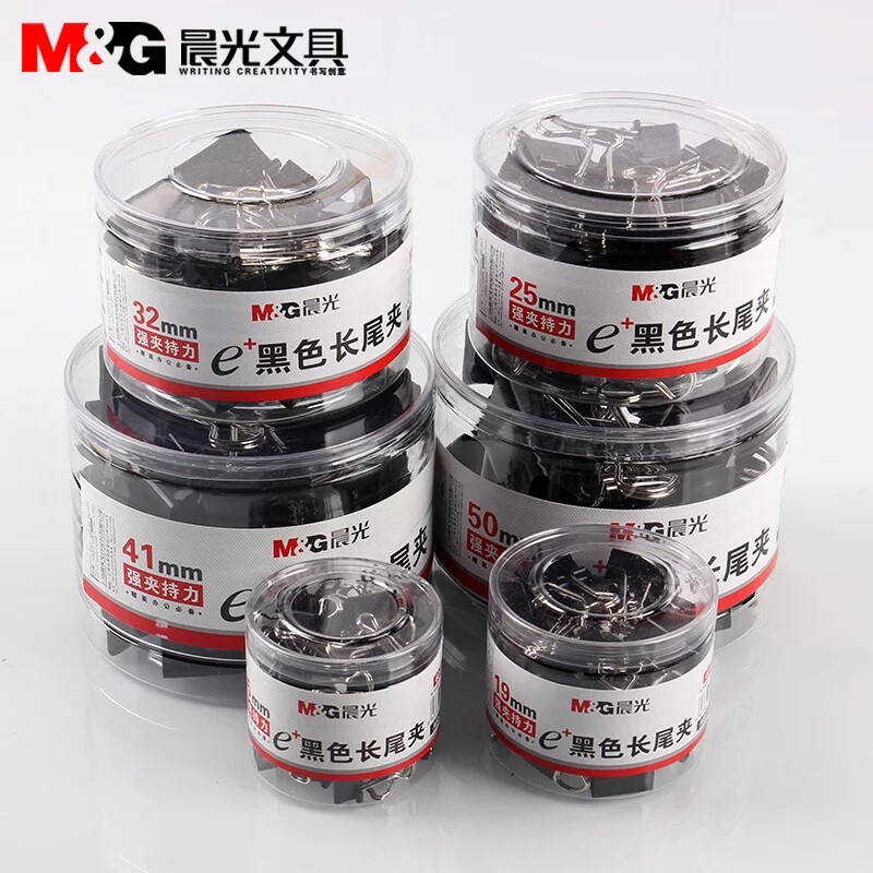 Morning light black long tail clip ticket clip Dovetail clip 15 19 25 32 41 50mm metal iron clip