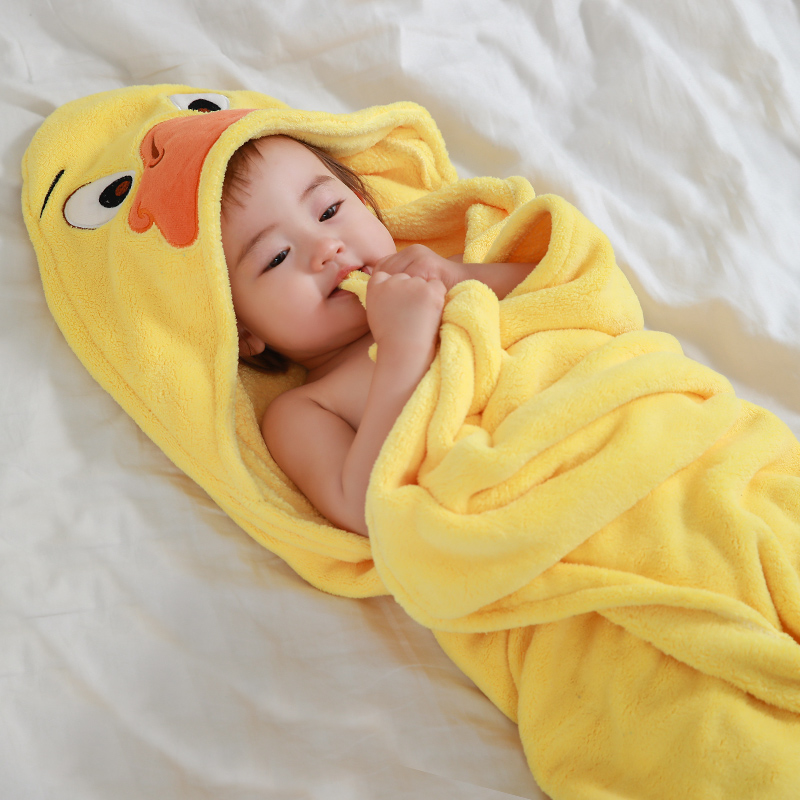 Baby bath towel freshman ultra soft than full cotton pure cotton water absorbent bath winter thick baby bath towels with cap cloak children