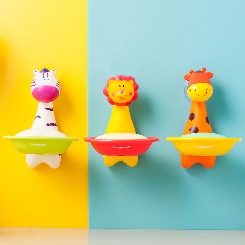 Soap Box Free Punch Suction Cups Drain Wall-mounted Makeup Room Home Cute Cartoon Children Creative Soap Box Racks