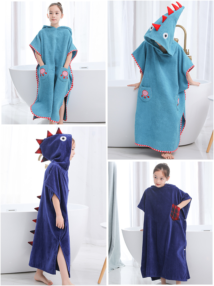 Children's bath towel cloak Cotton hooded absorbent bath towel Household men and women can wear can wrap quick-drying bathrobe baby