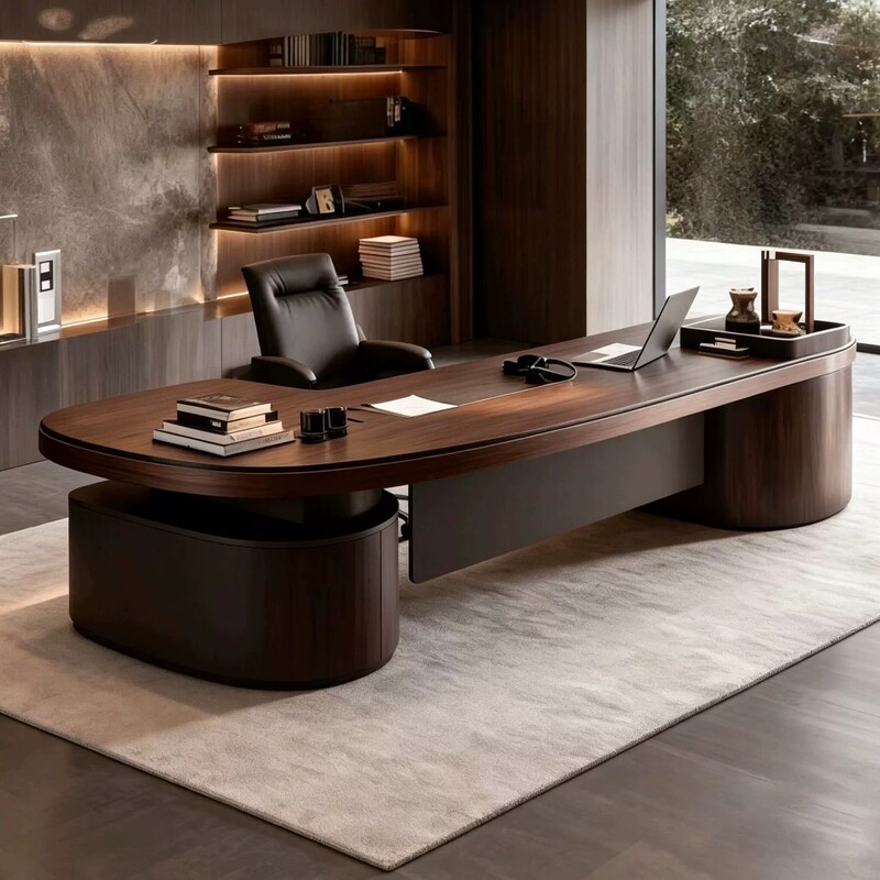 High-End Executive Desk Made in Suzhou, New Chinese Style, North American Black Walnut Wood, Simple Solid Wood Executive Desk, Light Luxury High-End Executive Desk Made in Suzhou, New Chinese Style, North American Black Walnut Wood, Simple Solid Wood Executive Desk, Light Luxury