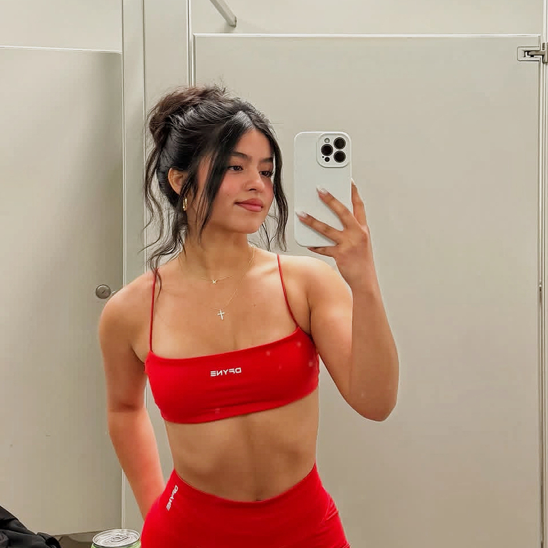 Dfyne Spaghetti Strap Tube Top Sports Vest Defy Strappy Bra High-Waisted Butt-Lifting Fitness Shorts