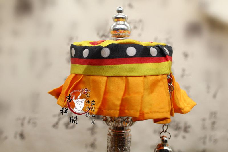 Молитвенный барабан 5件包邮佛教用品亚青手摇转经轮伞盖防尘罩 迷你裙边宝伞宝幢