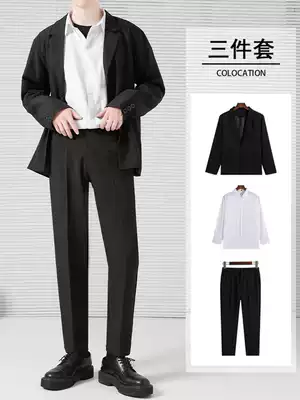 Suit suit men's summer Korean fashion fashion set with handsome spring and autumn casual Ruffian suit jacket