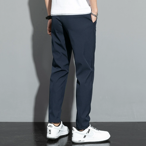 Летние тонкие шелковые быстросохнущие спортивные штаны для отдыха, свободный прямой крой