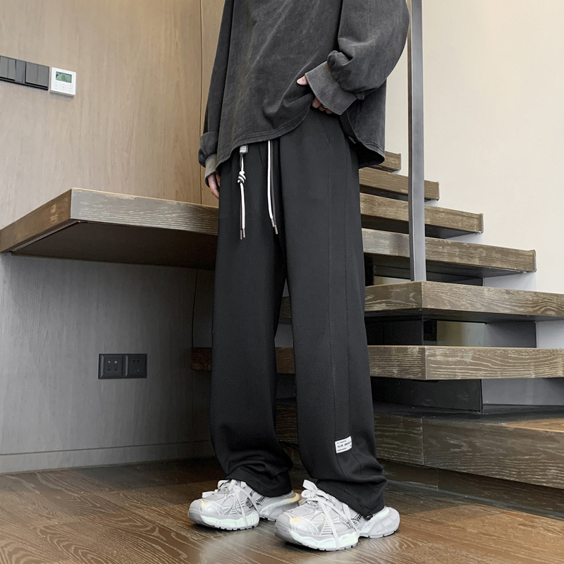 American pants men's spring and autumn winter 2023 new straight cylinder loose pants Chaoty pants guys sports casual long pants-Taobao