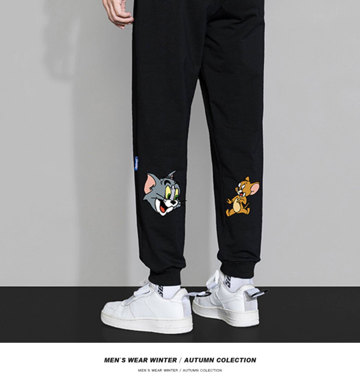 Men's Spring and Autumn new 2023 Spring and Autumn casual long pants, trendy ins straight-leg pants, tight-fitting grey sport pants pic 69