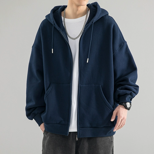 Мужской осенний демисезонный кардиган, толстовка с капюшоном, куртка