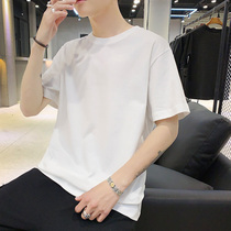 Short-sleeved T-shirt mens white summer casual spring dress interior couple top base shirt half-sleeve trendy clothes Tide brand