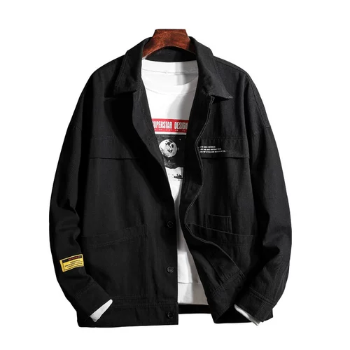 Мужская демисезонная джинсовая куртка, трендовая рубашка для отдыха, оверсайз, осенняя