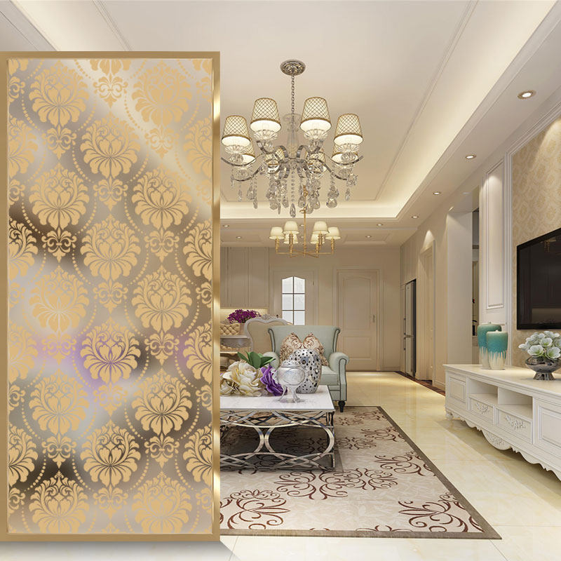 Modern minimalist living room dining room glass screen entry porch partition light luxury bedroom decoration home blocking customization