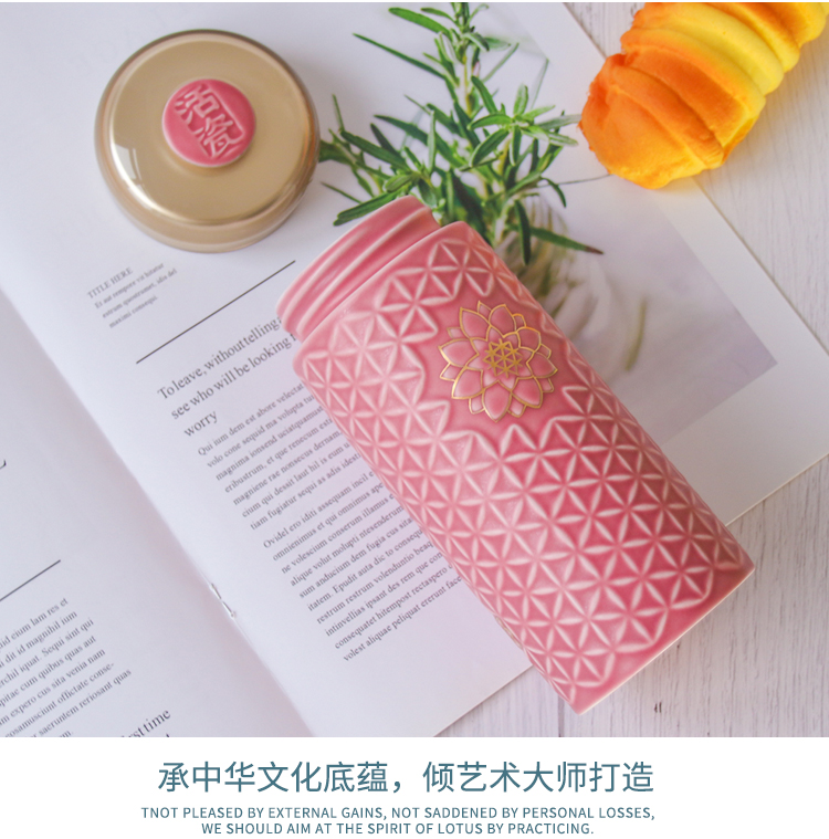 Dry Tang Xuan live China cups and gold flower of life sunshine cup with double creative ceramic water glass cups couples