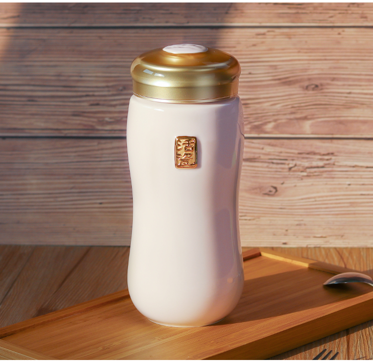 Do Tang Xuan porcelain cup joy harmony gold cup with double creative portable car ceramic tea cup