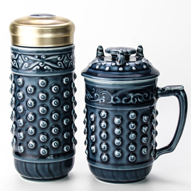 Dry Tang Xuan porcelain live big qiankun tall glass cup with 2 into a set of creative gift box gift set gift box leadership is it