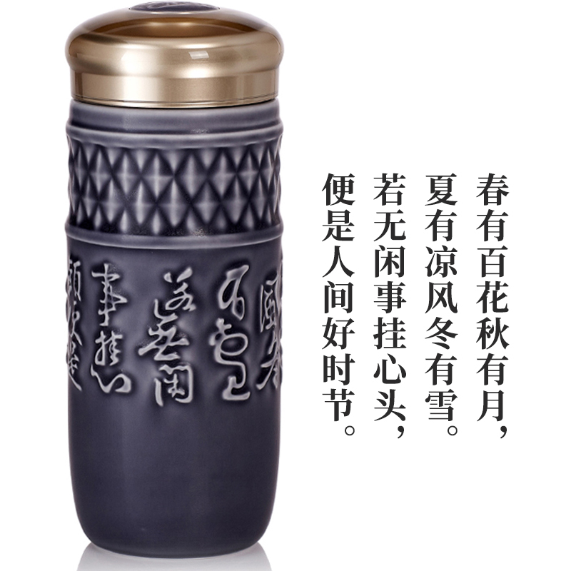 Do Tang Xuan porcelain cup call double layer heat insulation cup with the big calligraphy creative ceramic cup cup is it