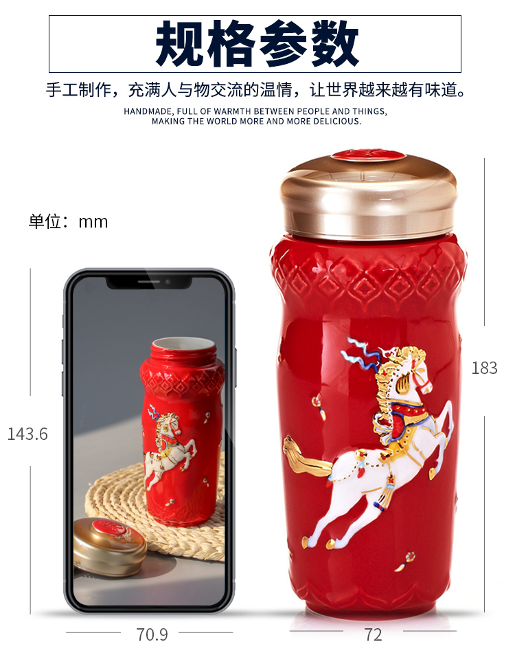 Dry Tang Xuan live China cups and gold royal tianma cup with double glass ceramic cup family business gifts