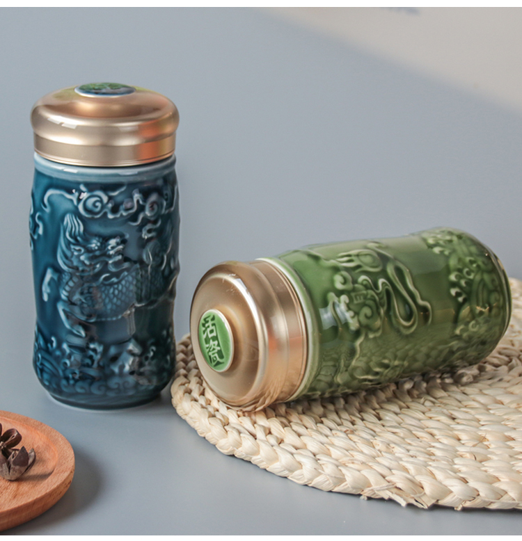 Do Tang Xuan porcelain cup small auspicious kirin cup with single layer ceramic carry tea cup men 's water