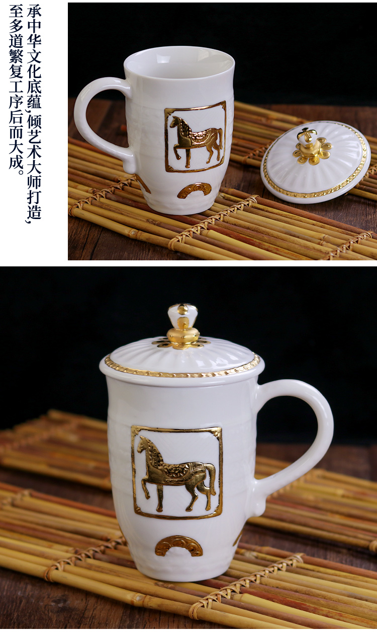 Do Tang Xuan porcelain fine gold royal horse high office tea ceramic cups water in a cup men 's business to send gifts