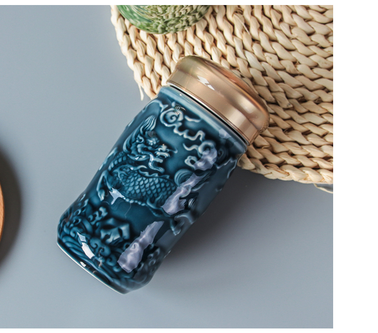 Do Tang Xuan porcelain cup small auspicious kirin cup with single layer ceramic carry tea cup men 's water