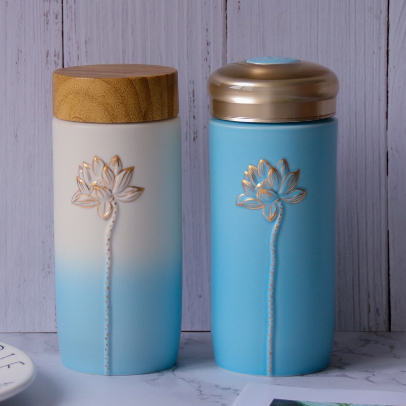 Dry Tang Xuan live China cups and gold call f lotus cup with double 300 ml glass ceramic water lotus cup