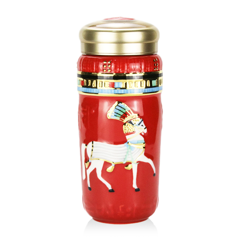 Dry Tang Xuan live China cups and gold magnificent beauty take cup double creative gifts ceramic insulation glass cup