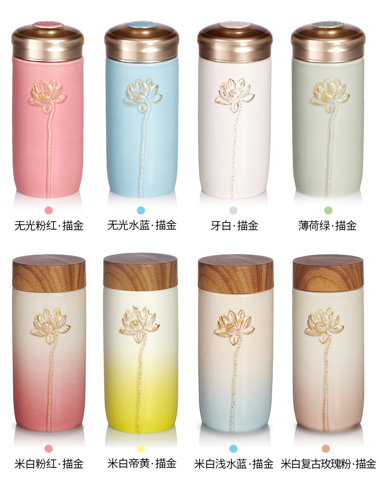 Dry Tang Xuan live China cups and gold call f lotus cup with double 300 ml glass ceramic water lotus cup