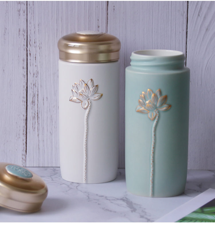 Dry Tang Xuan live China cups and gold call f lotus cup with double 300 ml glass ceramic water lotus cup