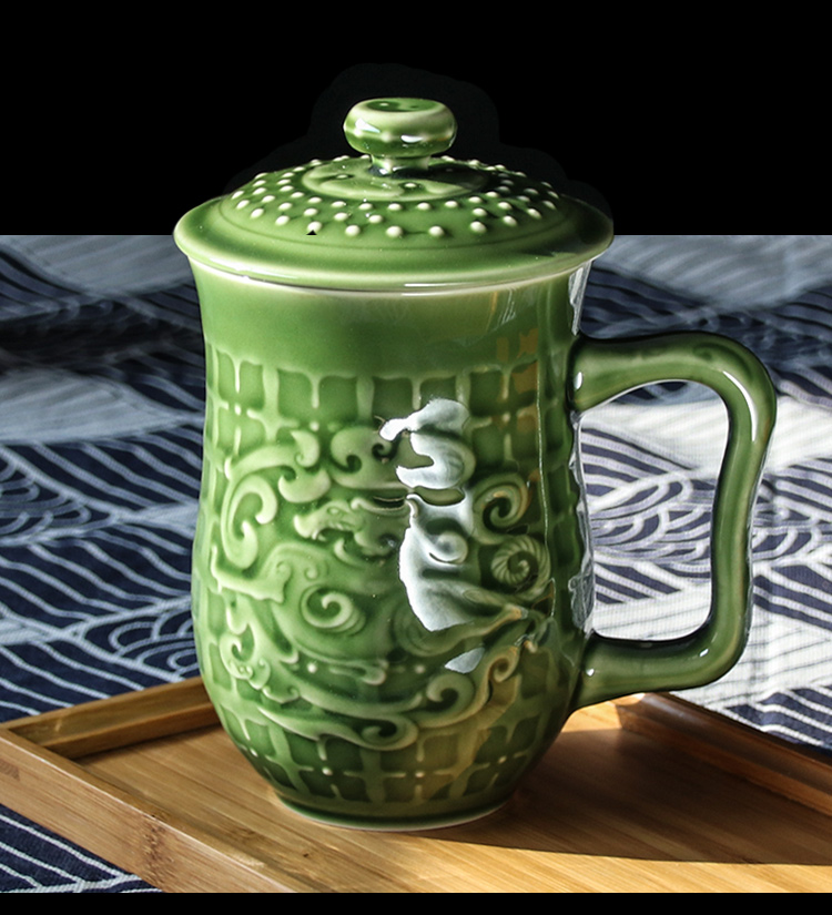 All done Tang Xuan porcelain cup high office tea cup 450 ml creative ceramic water cups with cover