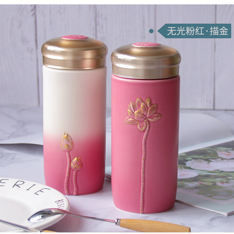 Dry Tang Xuan live China cups and gold call f lotus cup with double 300 ml glass ceramic water lotus cup